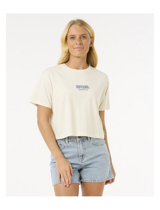Koszulka RIP CURL Sun &amp; Sea Crop Tee biała
