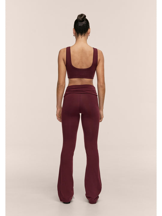 Spodnie damskie CASALL Sublime Folded Flare Pants kolor bordowy

