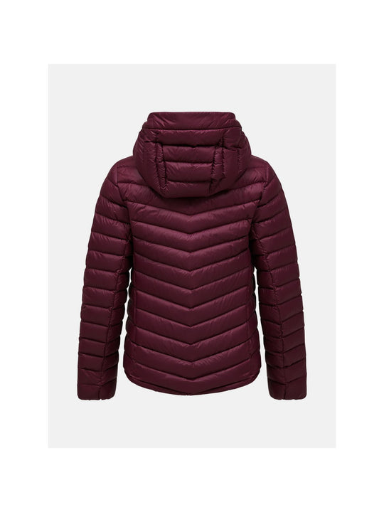 Kurtka puchowa damska PEAK PERFORMANCE Frost Down Hood Jacket bordowa
