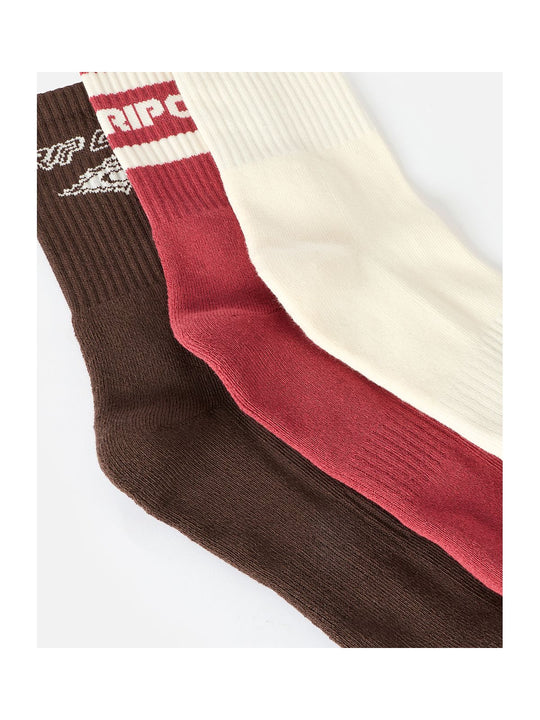 Skarpety damskie RIP CURL Icons Of Surf Sock 3-Pk brązowe
