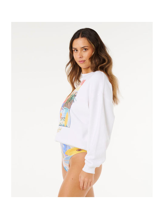Bluza damska RIP CURL Hayley O O/S Drop Shldr Crew biała
