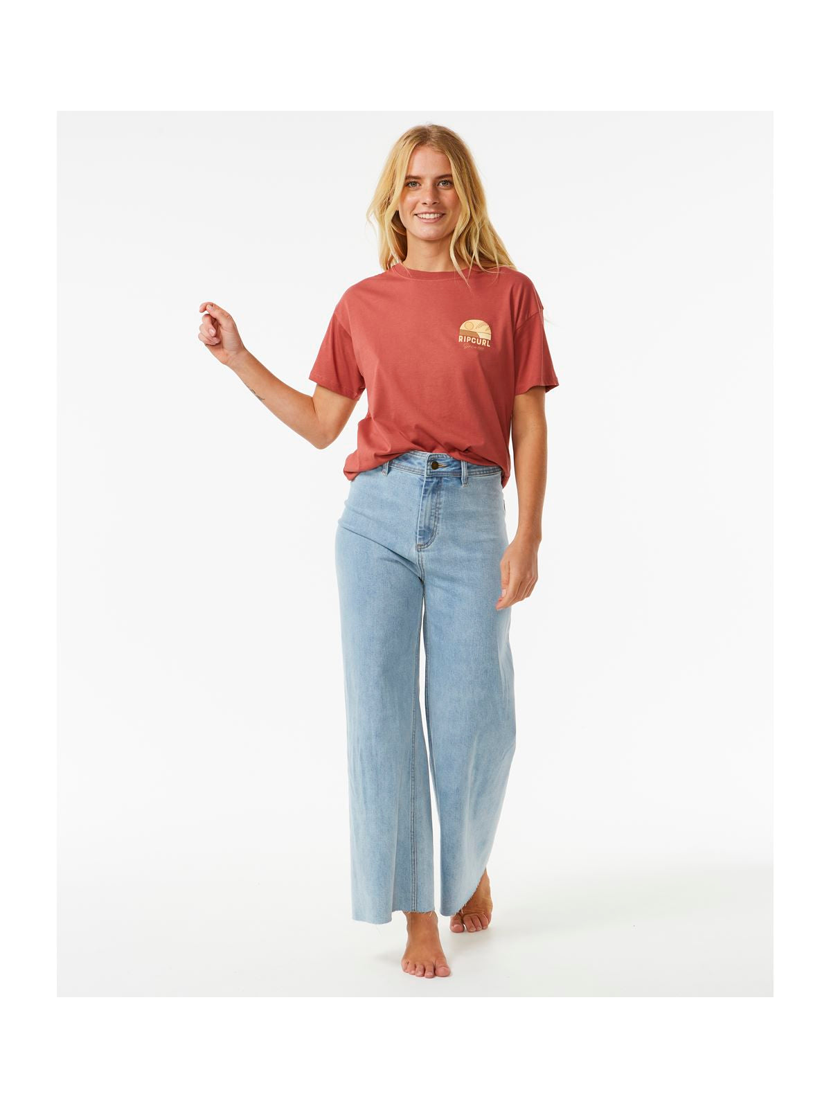 Koszulka RIP CURL Line Up Relaxed Tee czerwony - Adventure Sports