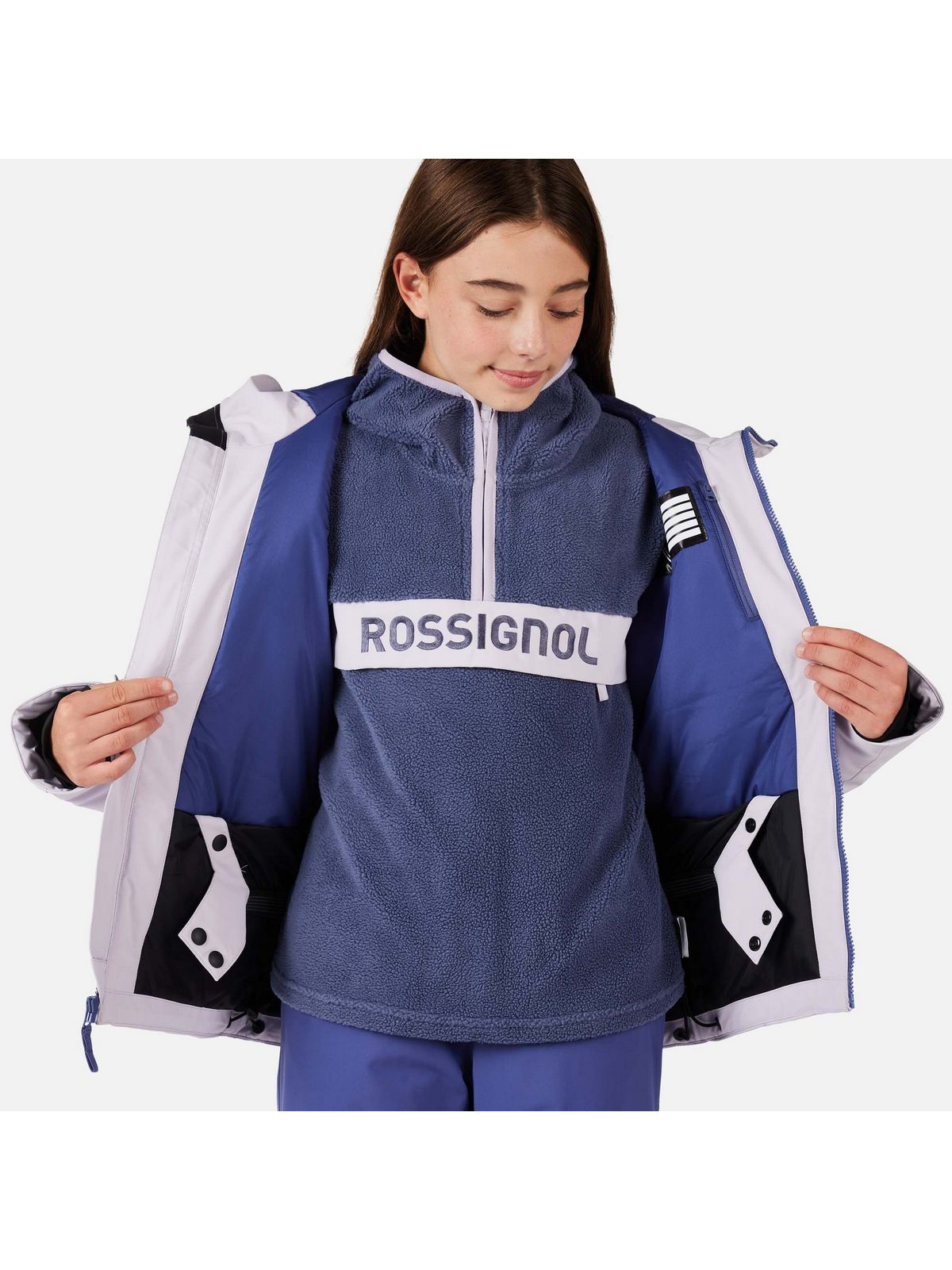 Kurtka narciarska dziecięca ROSSIGNOL Jr Strawpile Jkt szara