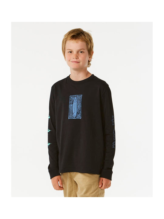 Koszulka RIP CURL Lost Islands Ls Tee Boys czarny - Adventure Sports
