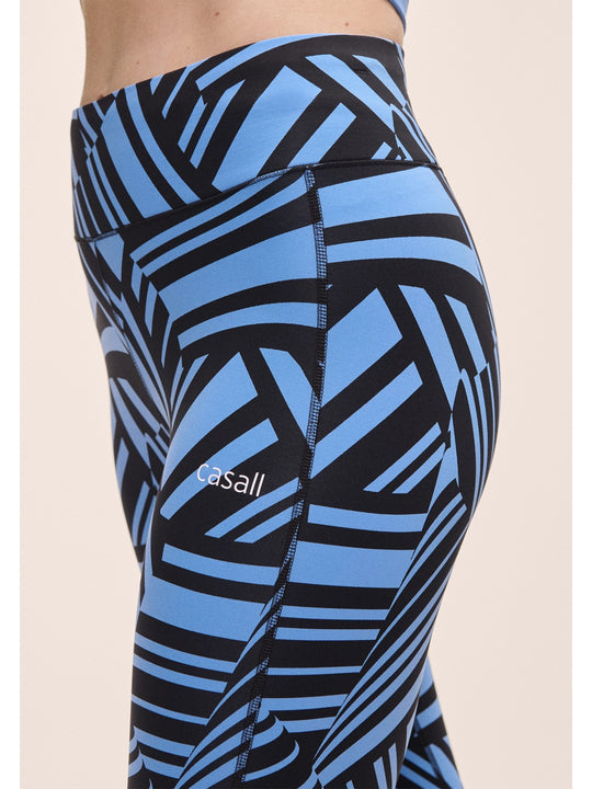 Legginsy damskie Casall Essential Printed Tights niebieski - Adventure Sports
