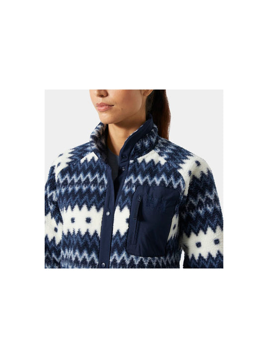 Bluza damska HELLY HANSEN W Imperial Printed Pile Snap kolor granatowy
