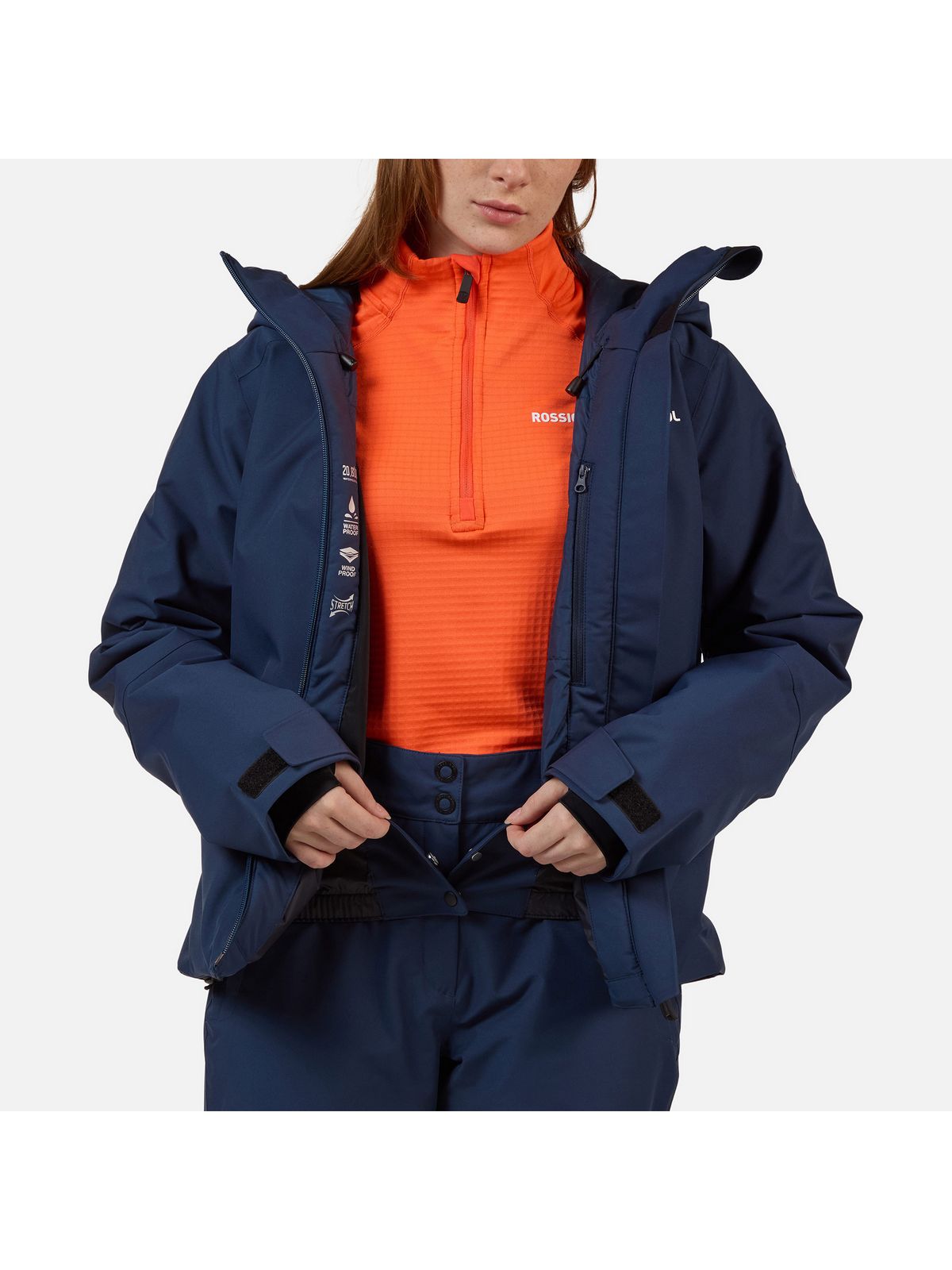 Kurtka narciarska damska ROSSIGNOL W ROCHRUN INSULATED JKT granatowa