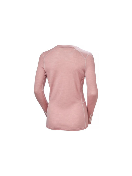 Koszulka damska HELLY HANSEN W Lifa Merino Midweight Crew kolor różowy
