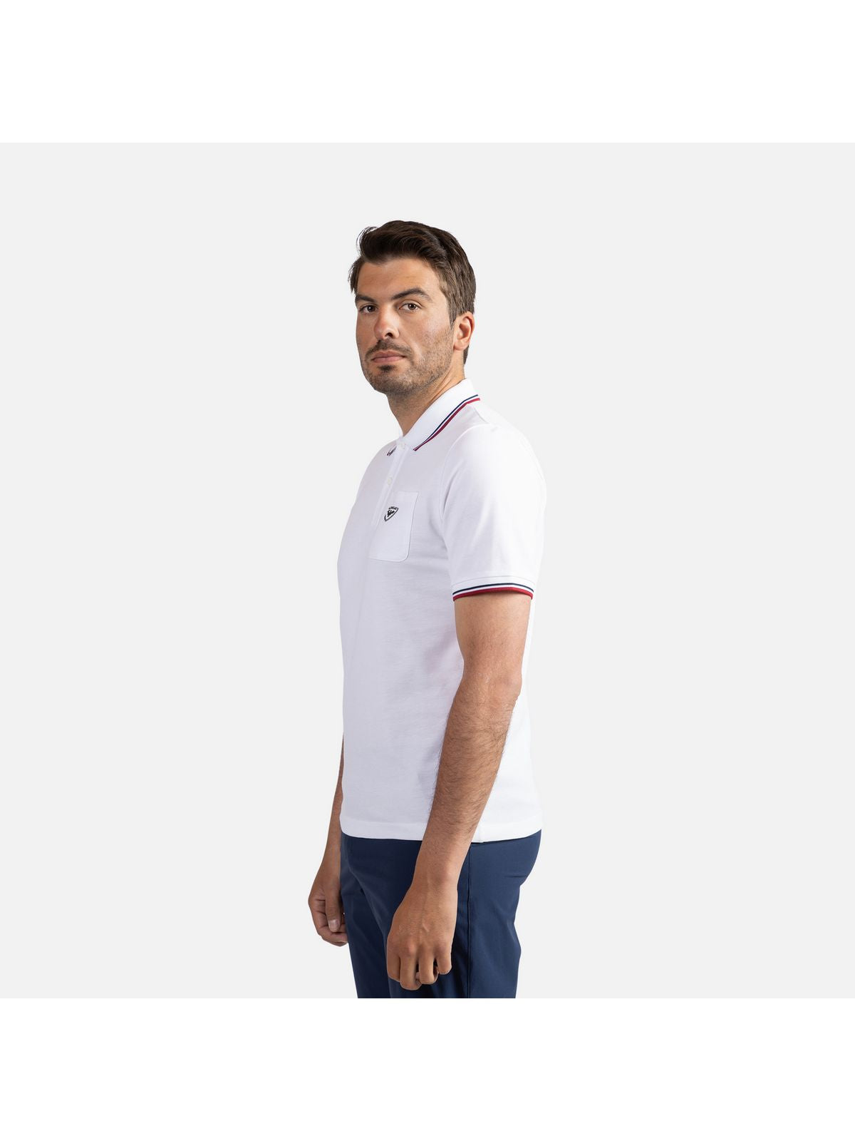 Męska koszulka polo ROSSIGNOL Presset Pocket Polo biały - Koszulka - Adventure Sports