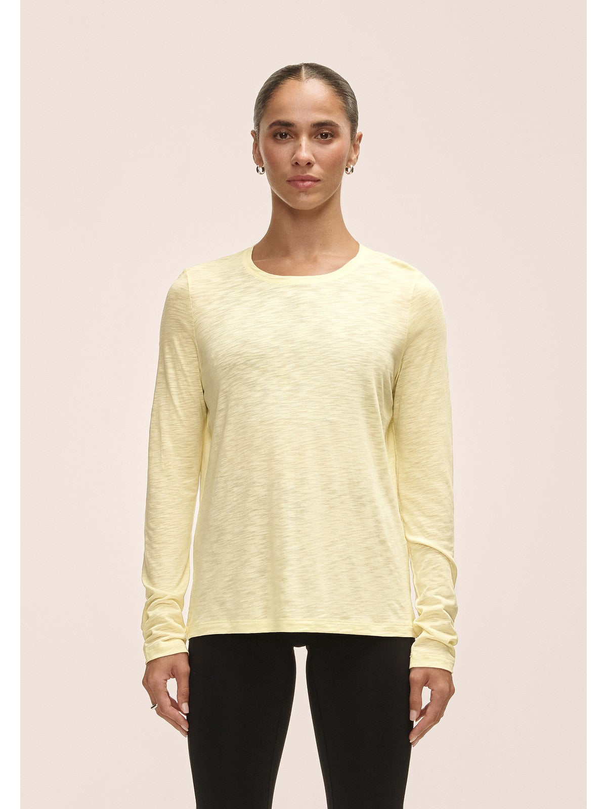 Koszulka damska treningowa Casall Soft Texture Long Sleeve żółty - Adventure Sports