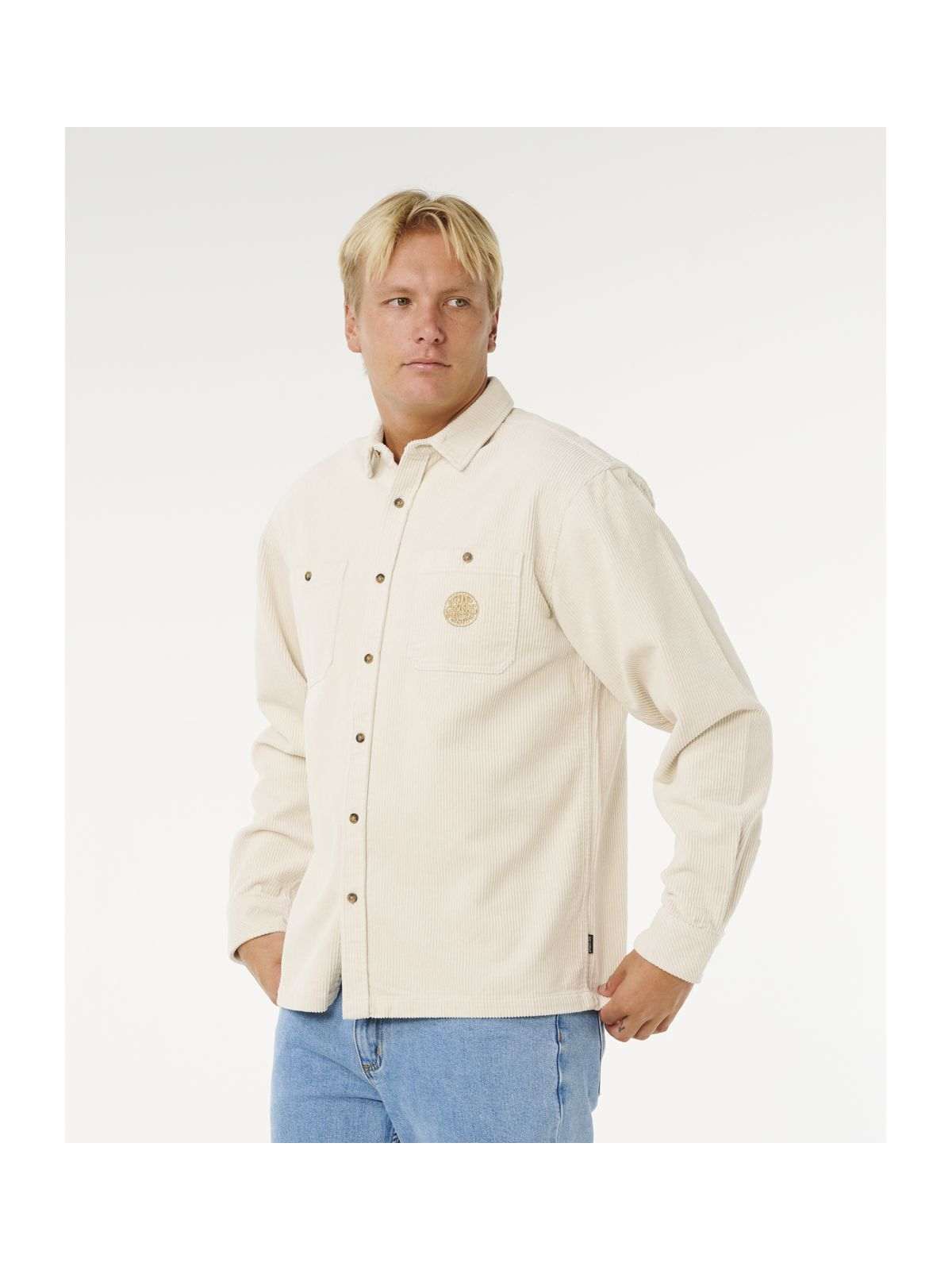 Koszula męska RIP CURL Premium Surf Cord L/S Shirt beżowa