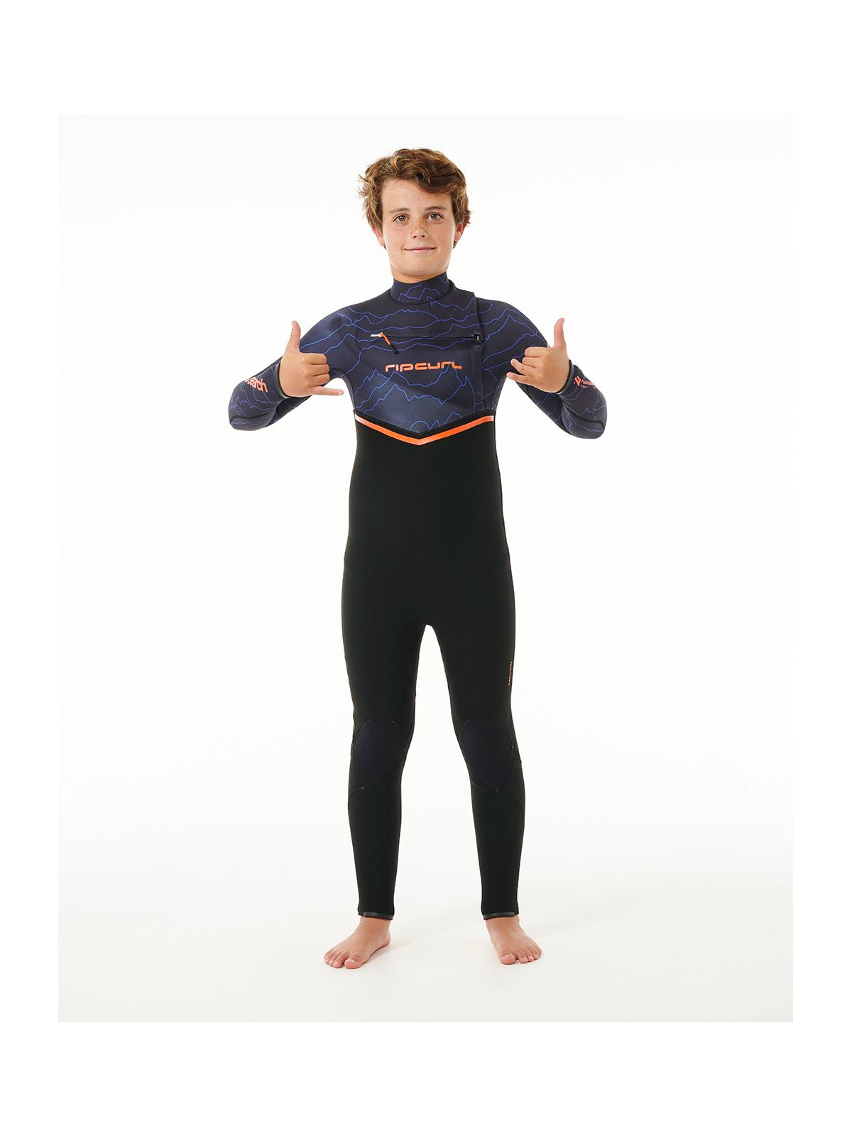 Pianka surfingowa dziecięca RIP CURL Kids Flashbomb 4/3 C/Zip fioletowy - Adventure Sports