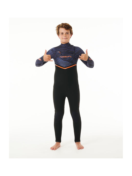 Pianka surfingowa dziecięca RIP CURL Kids Flashbomb 4/3 C/Zip fioletowy - Adventure Sports
