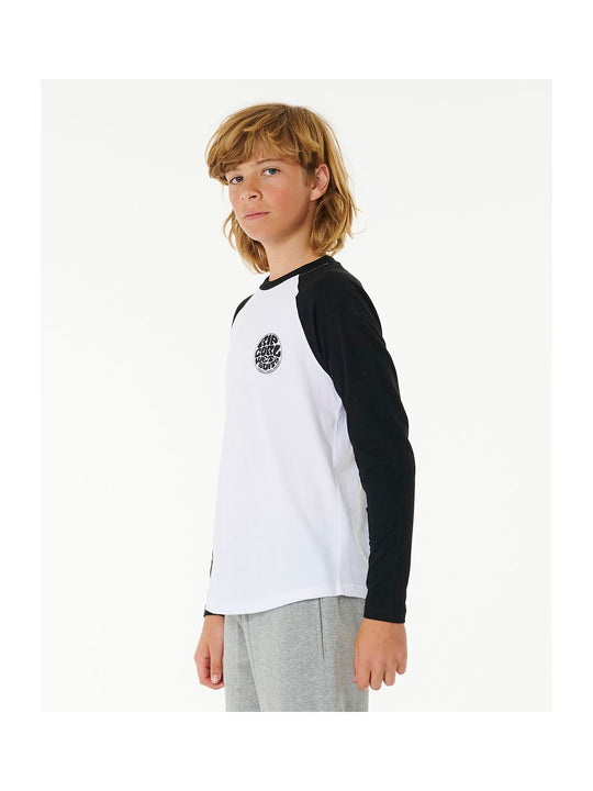 Koszulka chłopięca RIP CURL Wettie Icon Ls Tee -Boy biały
