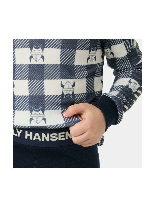 Bielizna termiczna dziecięca HELLY HANSEN K GRAPHIC LIFA MERINO SET granatowa
