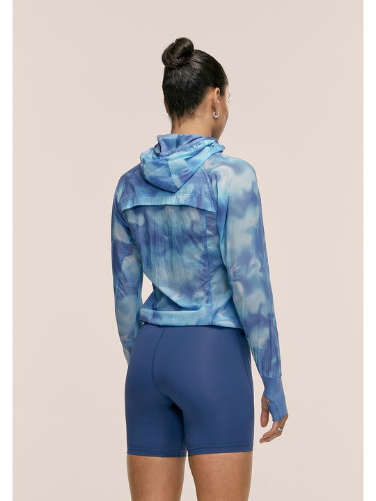 Kurtka damska CASALL Breeze Printed Running Jacket kolor granatowy
