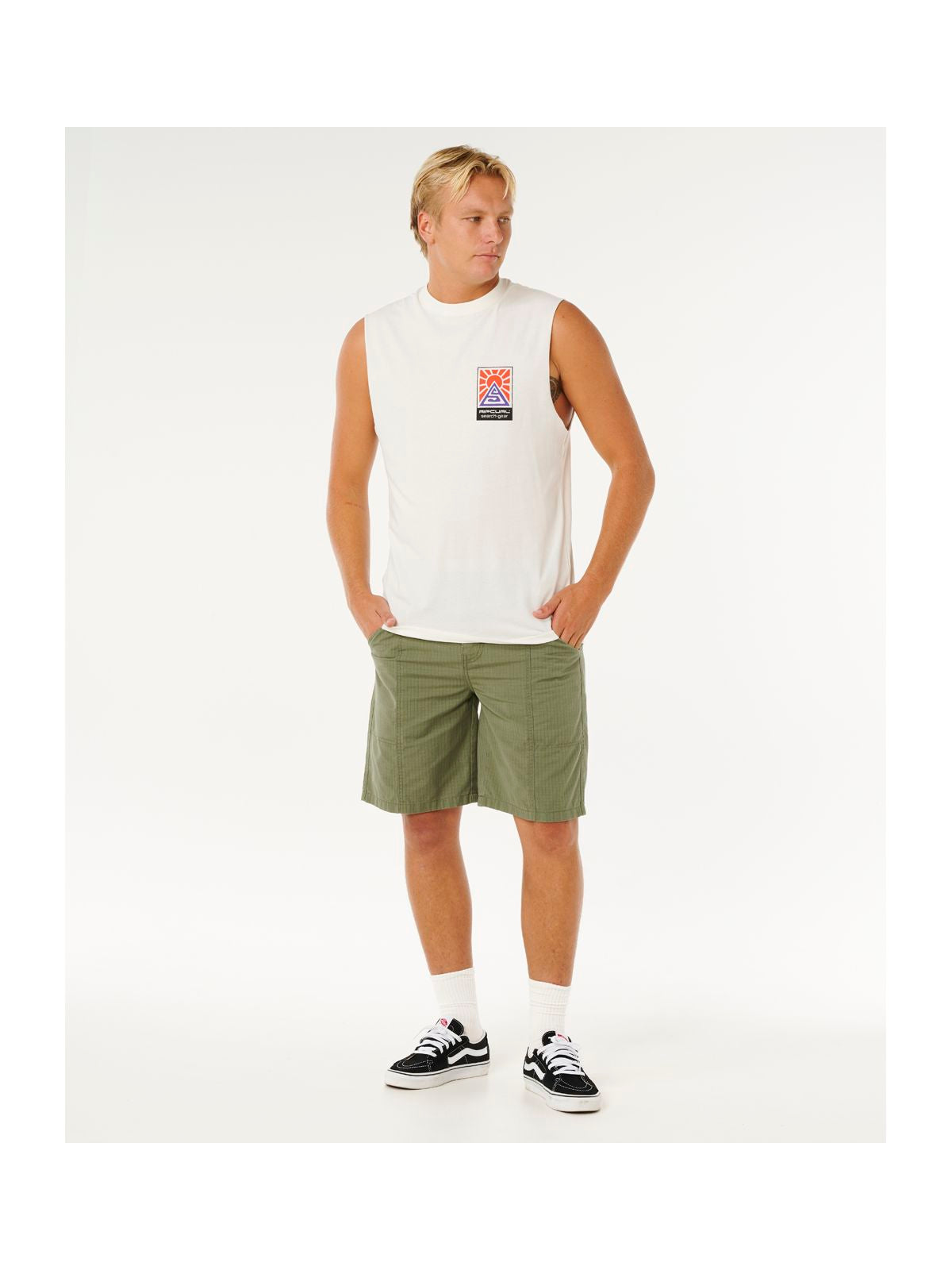 Koszulka męska RIP CURL Search Dawn Muscle biała