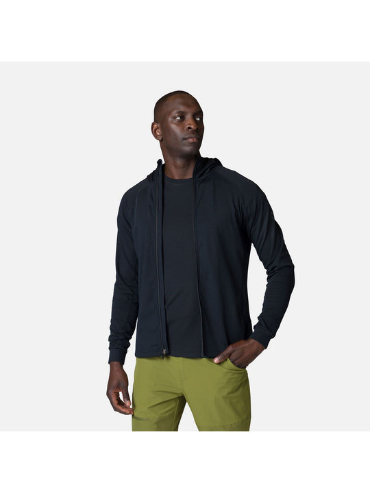 Bluza narciarska męska Rossignol Mid Layer Thin Fz czarny - Adventure Sports
