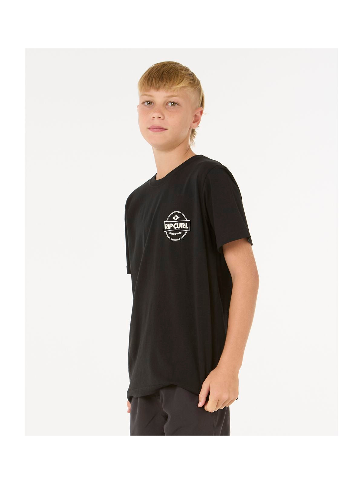 Koszulka dziecięca RIP CURL STAPLE TEE - BOY czarna