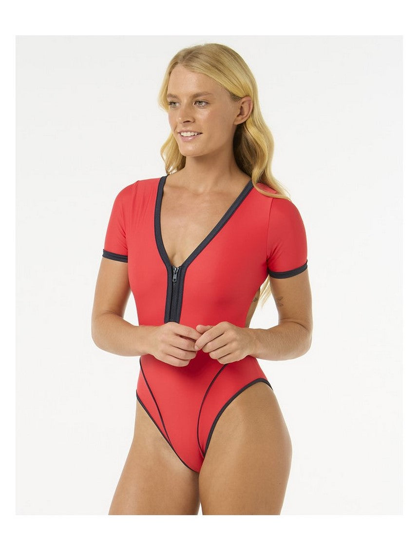 Kostium kąpielowy RIP CURL Bomba Ss Cheeky Surf Suit czerwony
