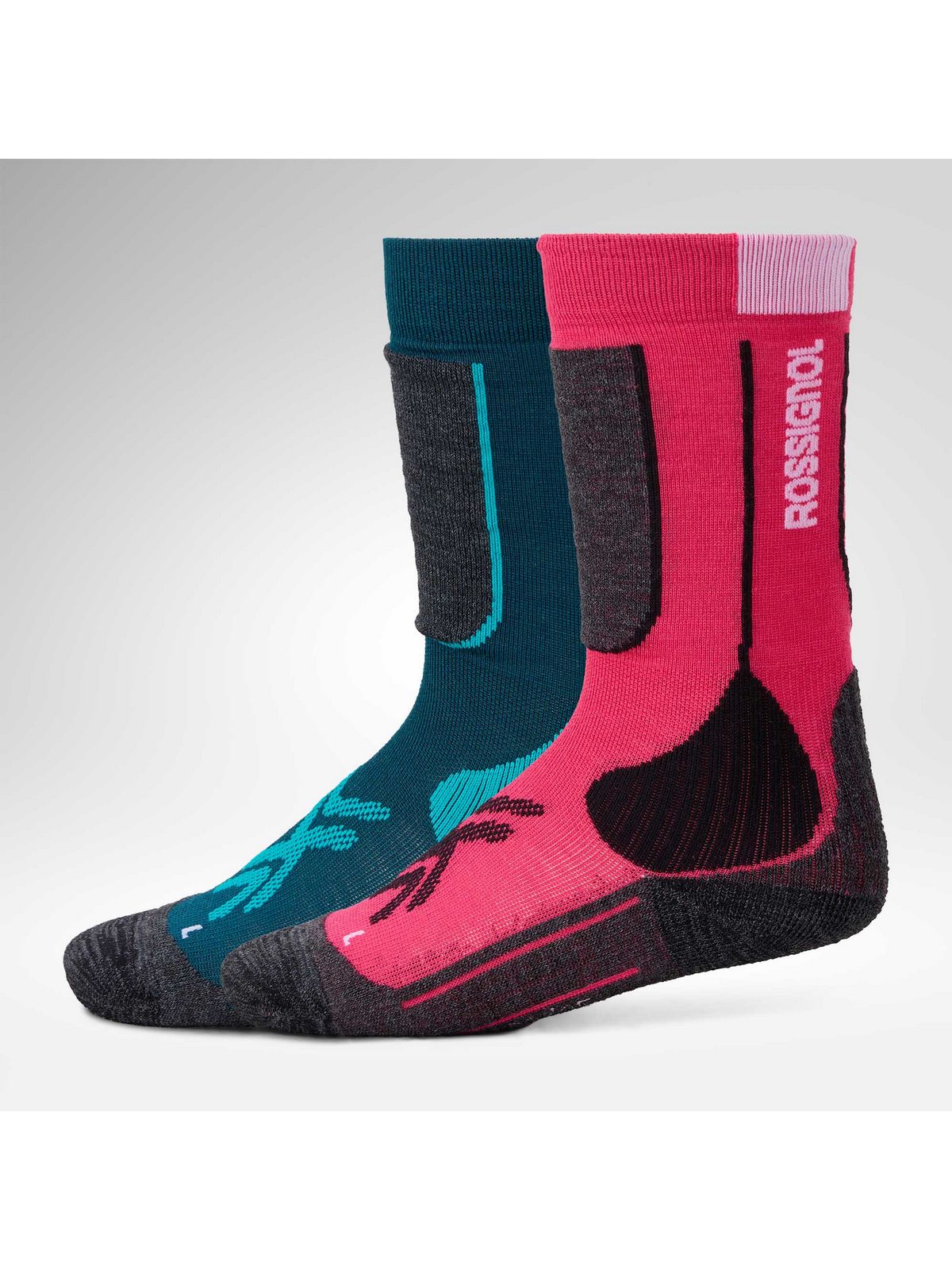 Skarpety juniorskie ROSSIGNOL Jr Essential 2 Pack Ski Socks różowe