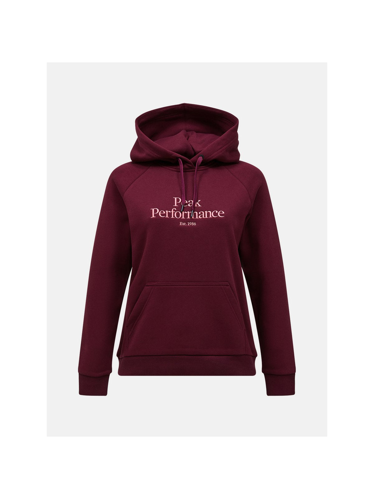 Bluza z kapturem damska PEAK PERFORMANCE Original Hood bordowa