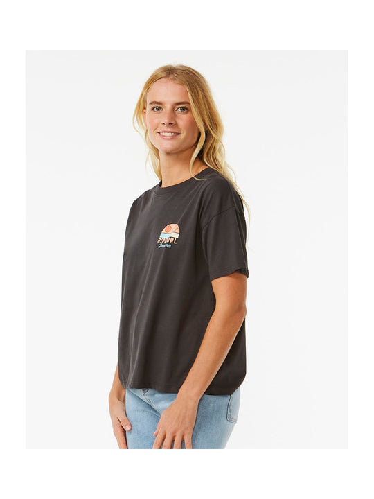 Koszulka RIP CURL Line Up Relaxed Tee czarny - Adventure Sports
