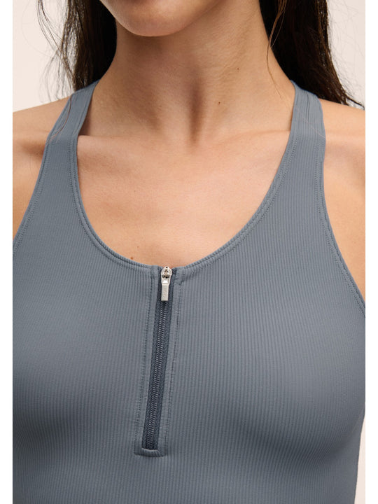 Kombinezon damski CASALL Brace Rib Zip Catsuit niebieski
