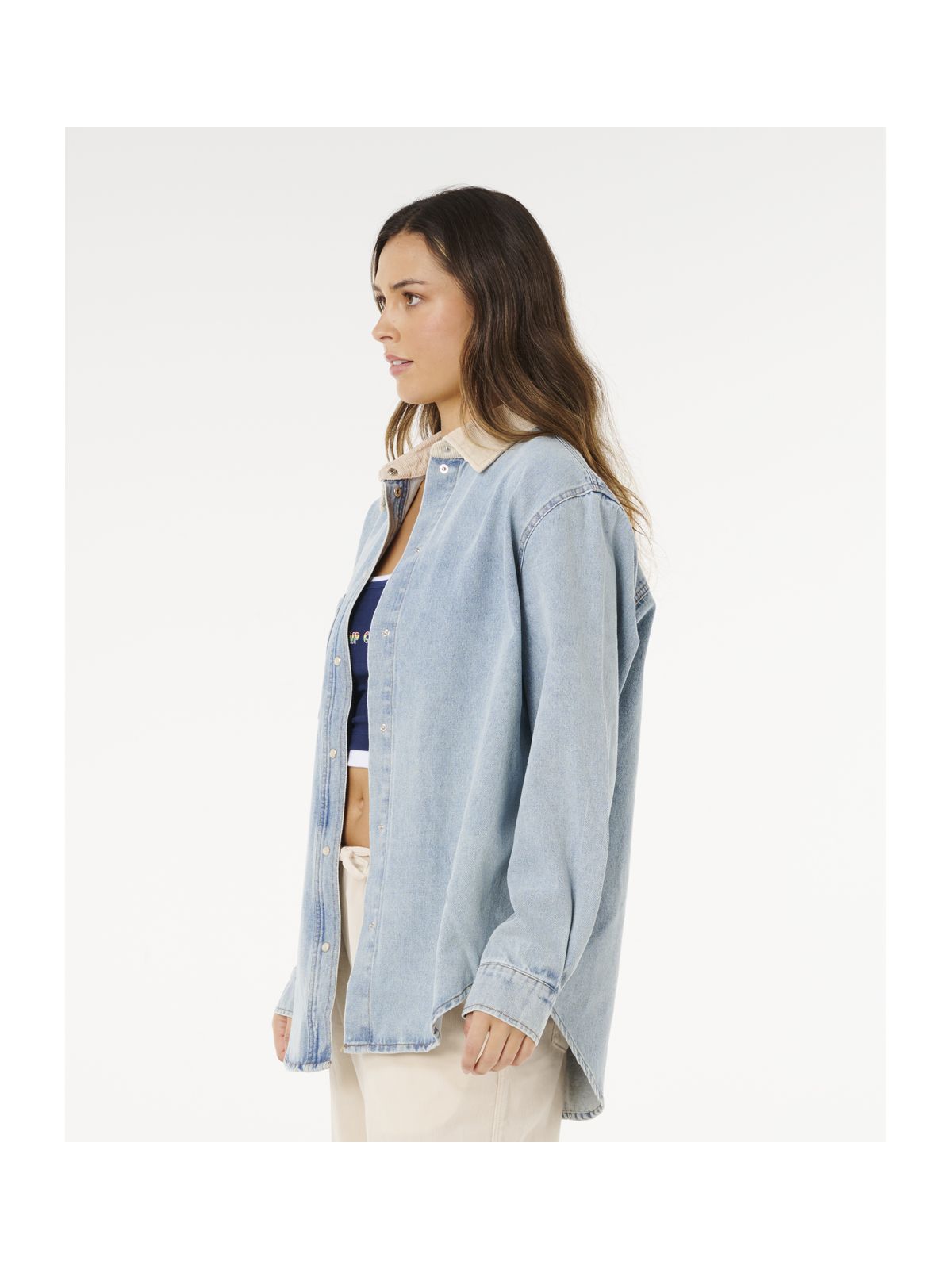 Koszula damska RIP CURL Surf Side Relaxed Denim Shirt niebieska