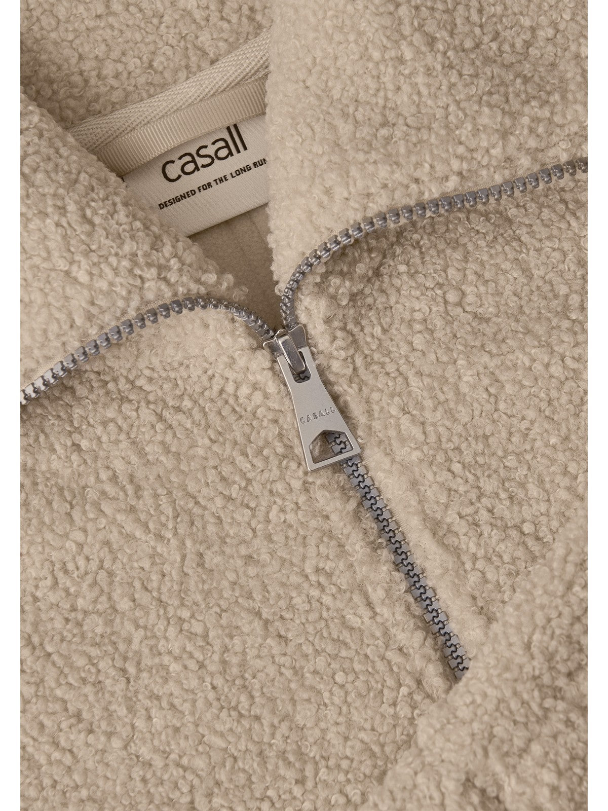 Kurtka damska CASALL Sherpa Short Zip Jacket kolor beżowy