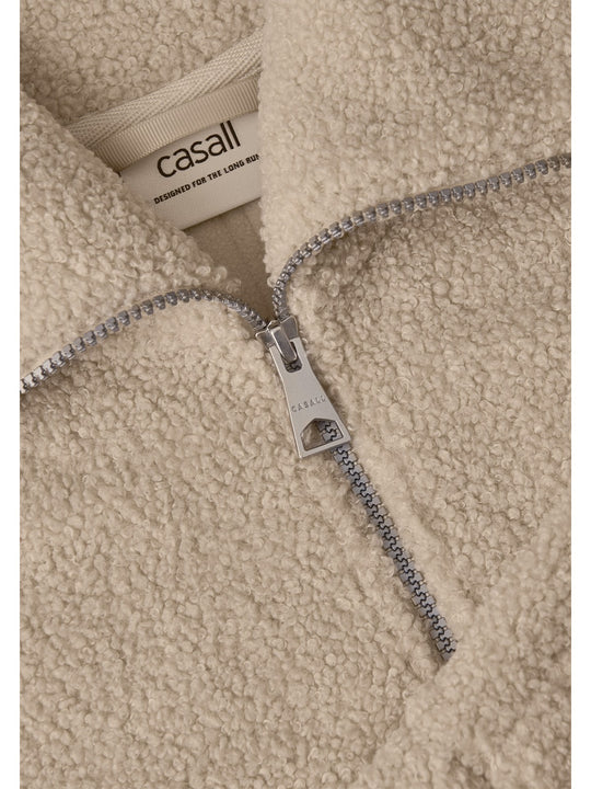 Kurtka damska CASALL Sherpa Short Zip Jacket kolor beżowy
