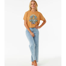 Koszulka RIP CURL Block Party Crop Tee brązowy - Adventure Sports
