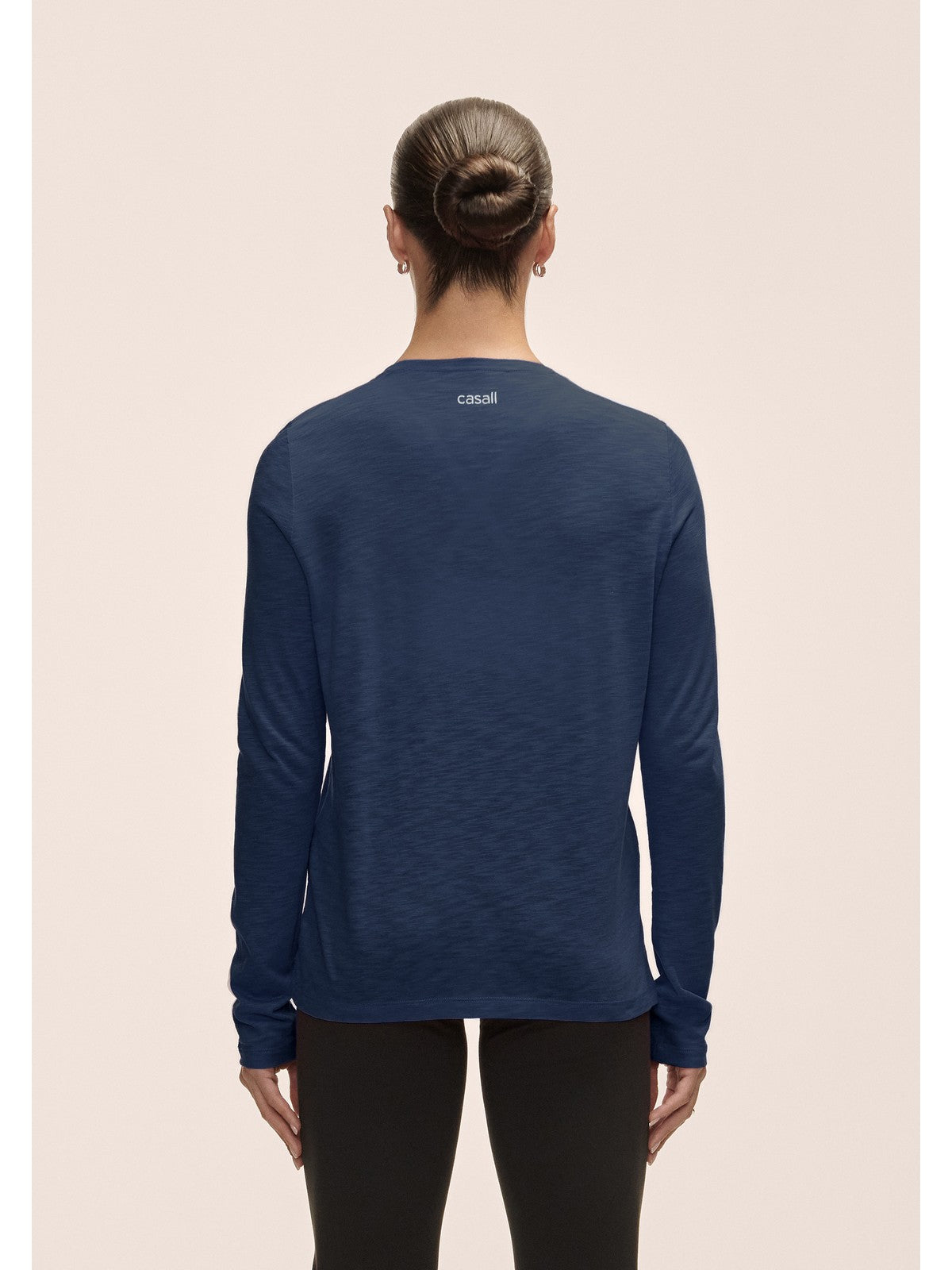 Koszulka treningowa damska CASALL Soft Texture Long Sleeve kolor niebieski
