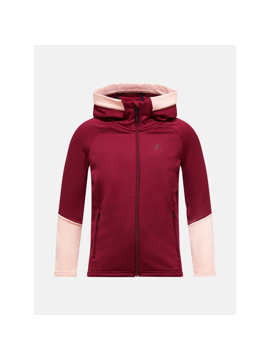 Bluza PEAK PERFORMANCE Jr Rider Essentials Zip Hood bordowy
