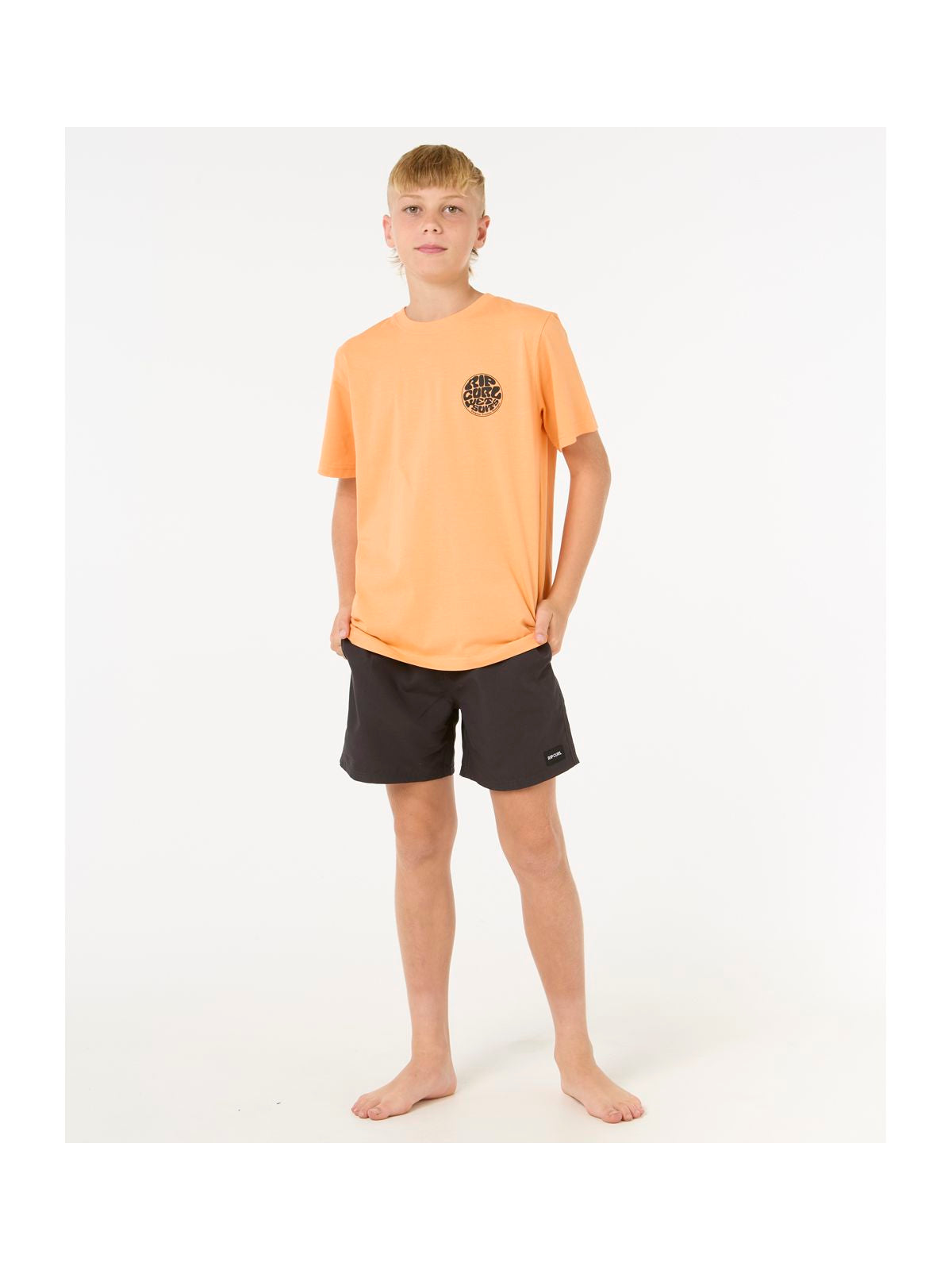 T-Shirt dziecięcy RIP CURL Wetsuit Icon Tee -Kids pomarańczowy