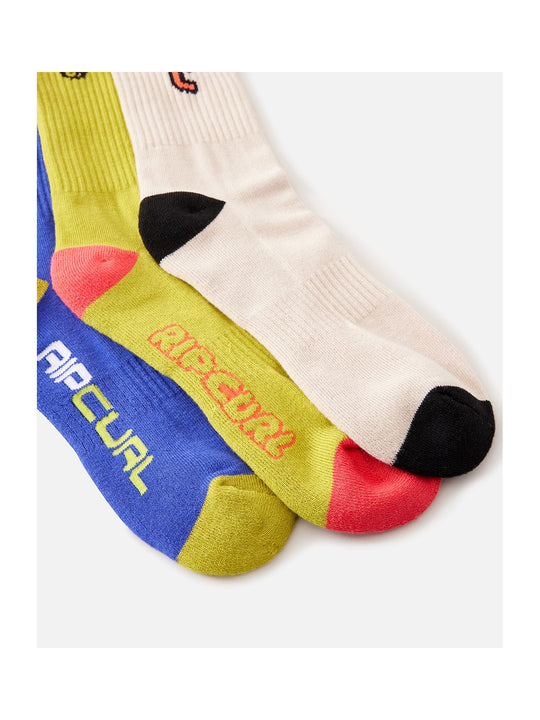 Skarpety RIP CURL Retro Crew Sock 3-Pk biały - TU - Adventure Sports
