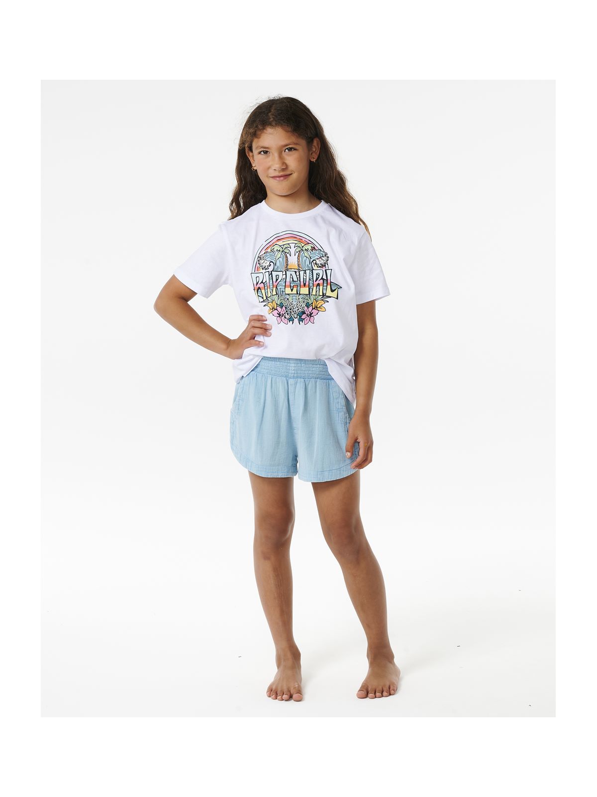 Koszulka RIP CURL Block Party Tee-Girl biały - Adventure Sports