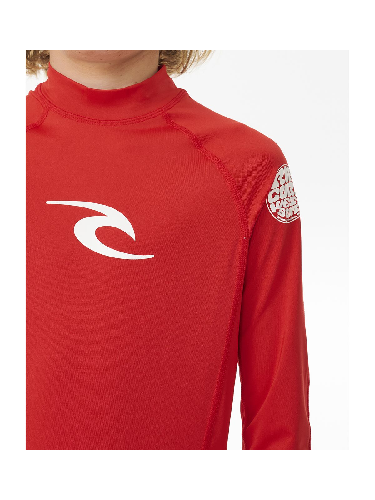 Koszulka do pływania dziecięca RIP CURL Brand Wave Upf L/S Boy czerwona