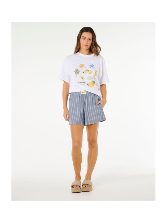 Szorty damskie RIP CURL Beach Days Pinstripe Short niebieskie
