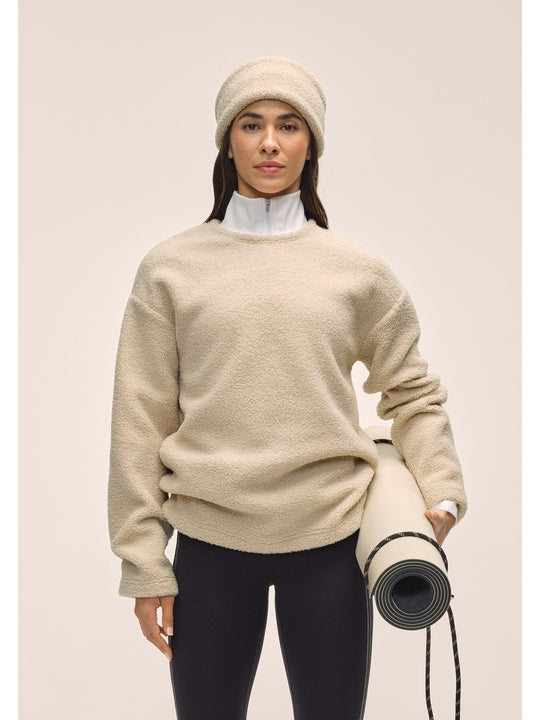 Bluza damska CASALL Sherpa Long Sleeve Crew kolor beżowy
