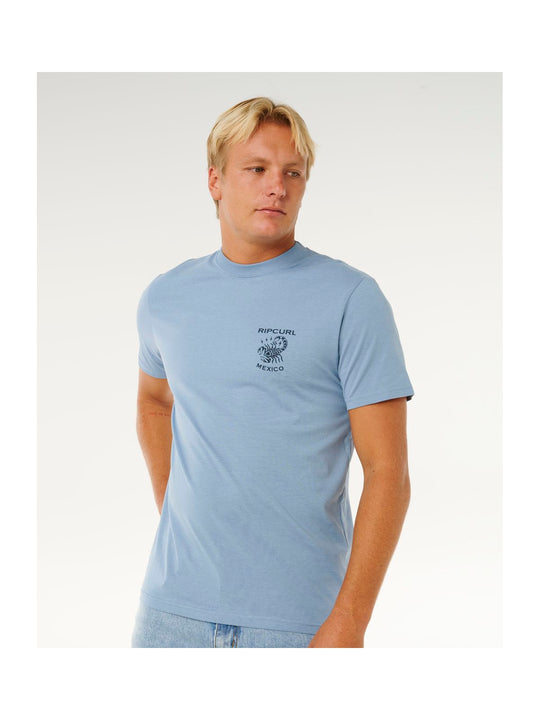 Koszulka męska RIP CURL Desti Animals Tee niebieska
