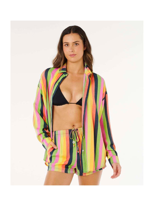 Koszula damska RIP CURL Neon Stripe Relaxed Shirt multikolor
