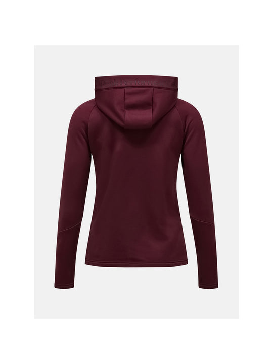 Bluza z kapturem damska PEAK PERFORMANCE Rider Essentials Midlayer Zip Hood bordowa

