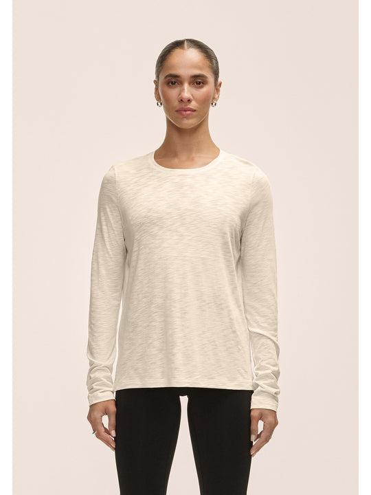 Koszulka treningowa damska CASALL Soft Texture Long Sleeve kolor beżowy
