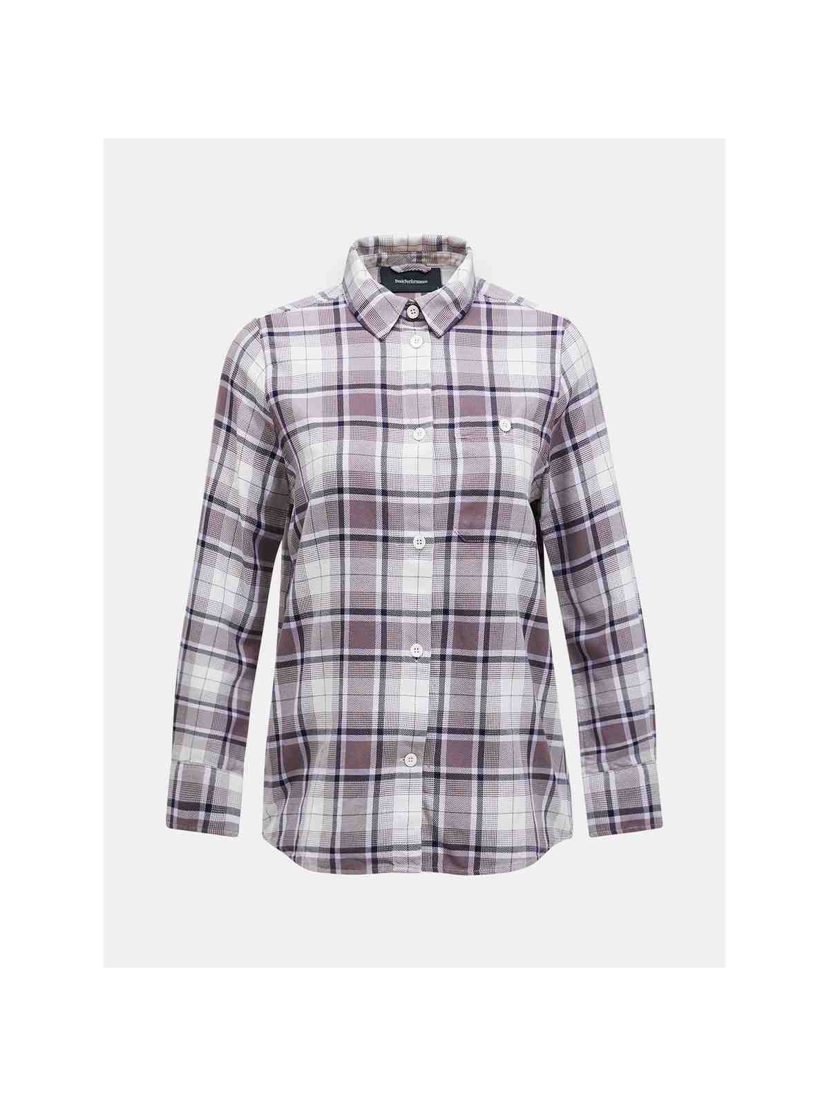 Koszula Peak Performance W Cotton Flannel Shirt fioletowo biała krata - Adventure Sports