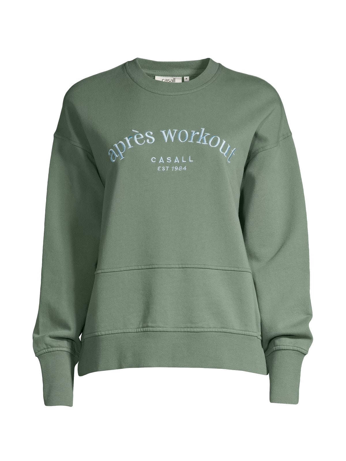 Bluza na silownię damska CASALL Terry Spring Crew Neck zielona - Adventure Sports