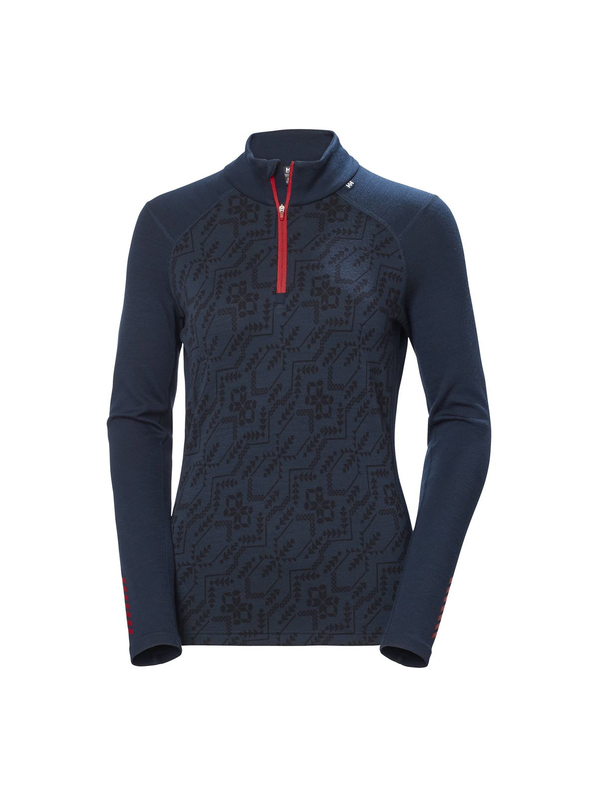 Koszulka Helly Hansen W Lifa Merino Midw Gra 1/2 Zip granatowy - Adventure Sports