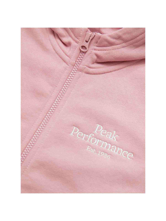 Bluza sporowa dziewczęca Peak Performance Jr Original Zip Hood różowy - Adventure Sports
