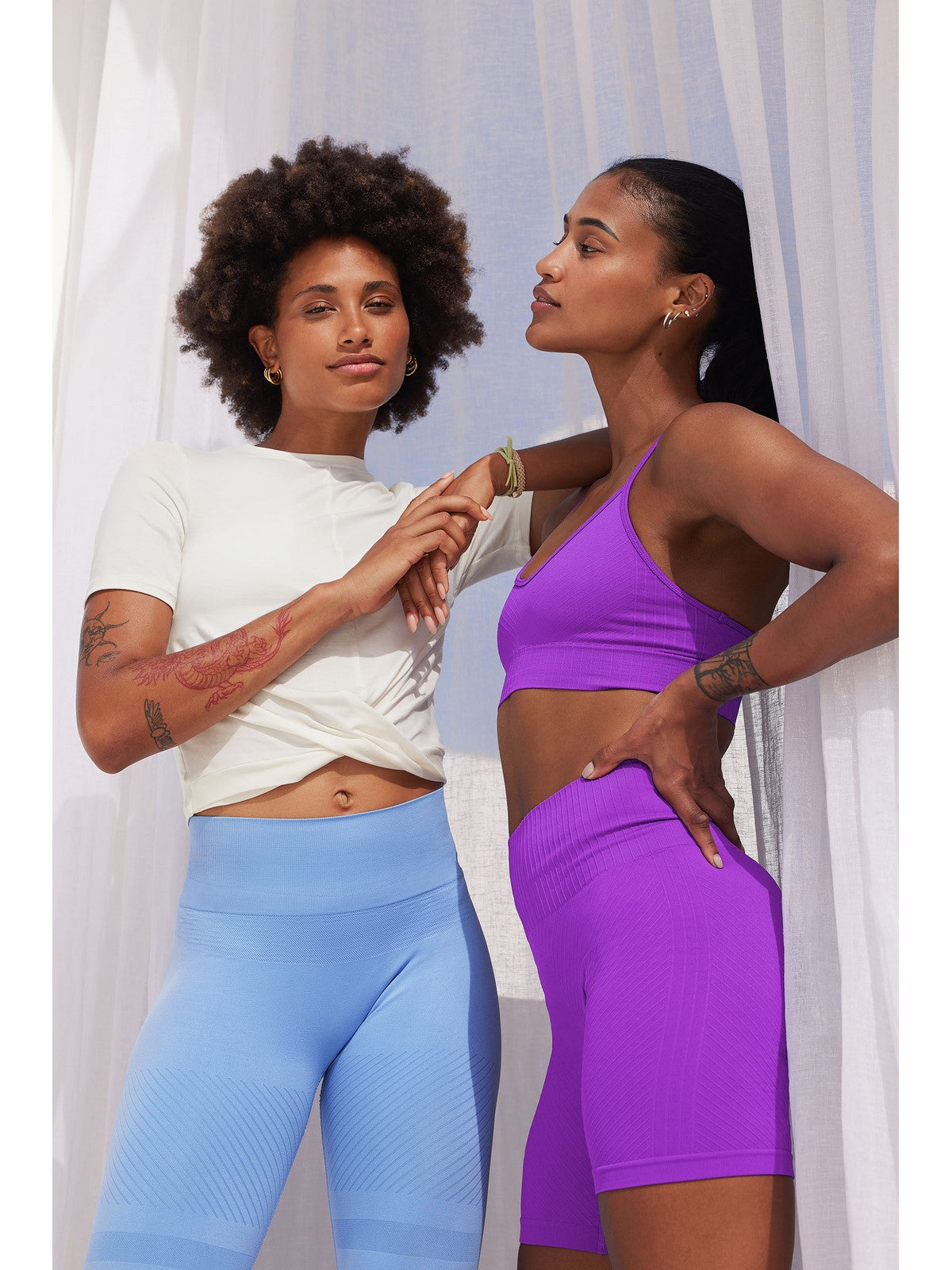 Legginsy CASALL Seamless Graphical Rib Bike Tights fioletowy - Adventure Sports