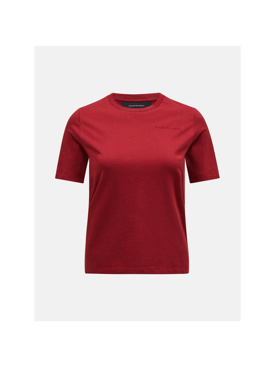 T-Shirt Peak Performance W Original Small Logo Tee bordowy - Koszulka - Adventure Sports
